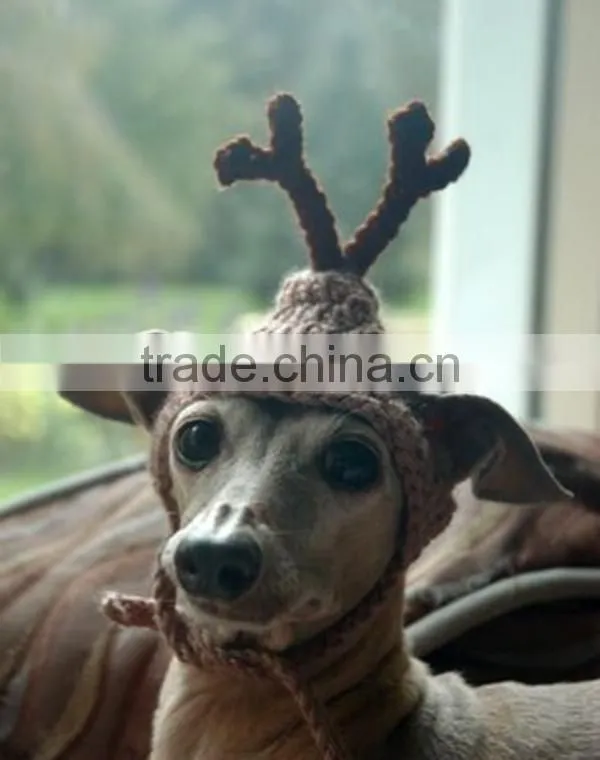 Fashion winter reindeer antlers dog hat