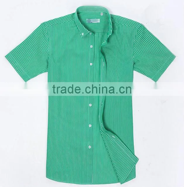 Latest design yellow stripe cotton Italian men casual shirt