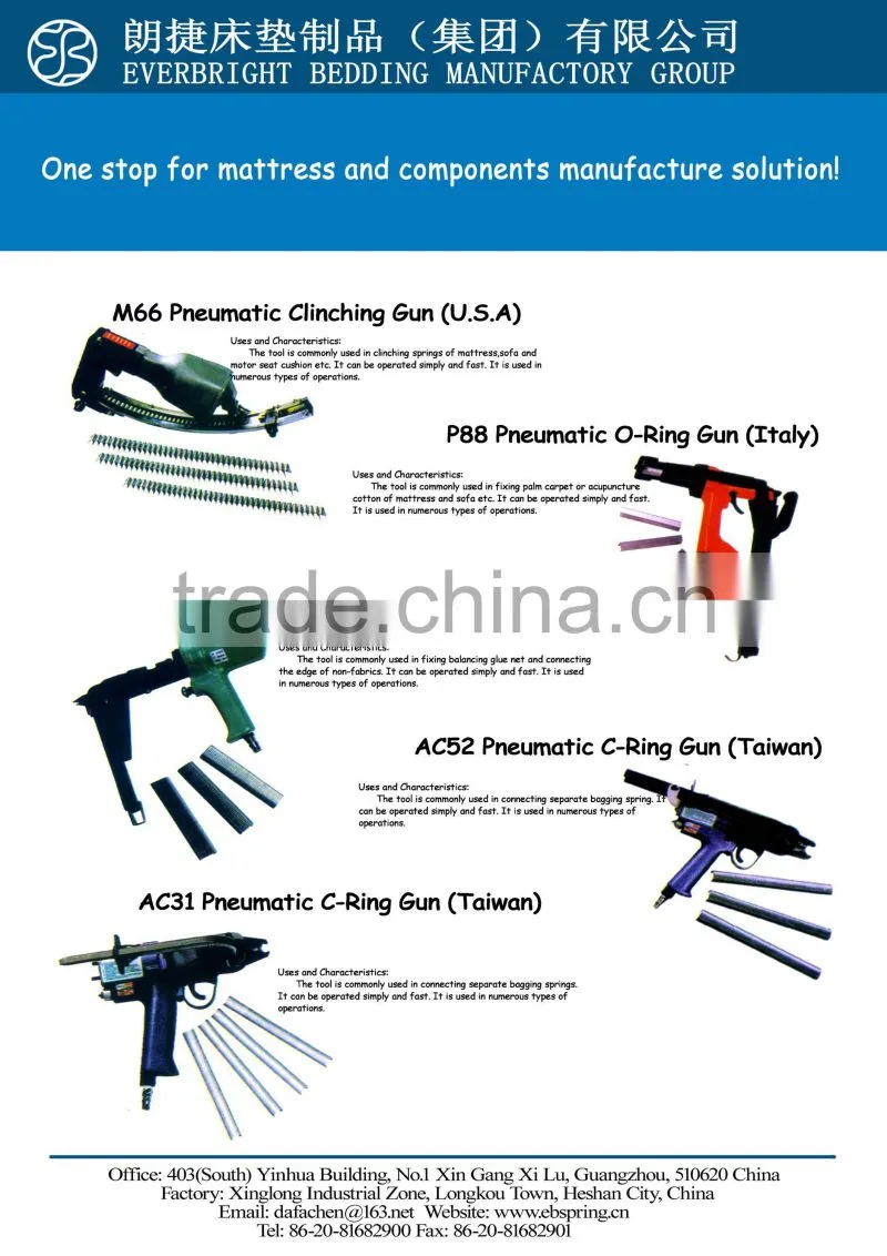 Pneumatic Hog Ring Tool for Mattress Making