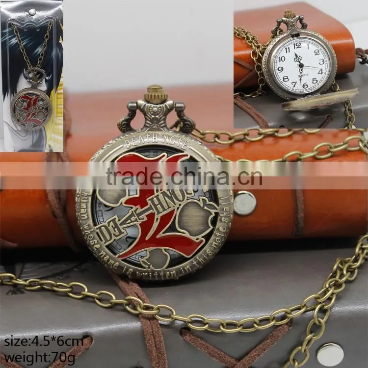 Japanese Cartoon Death Note Anime Bronze Pocket Watch Wholesale