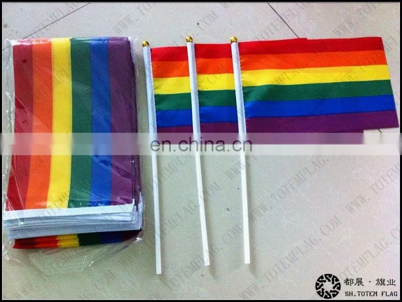 2016 mini stick flags/hand held stick flag promotion/hand held flags
