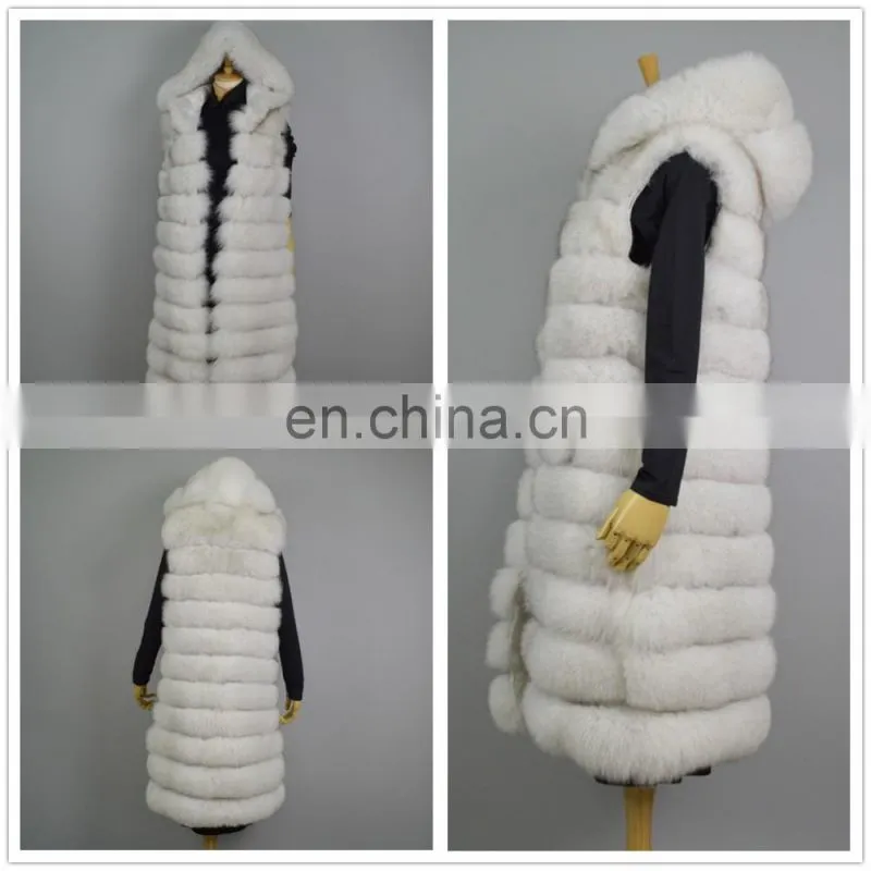2016 Winter Genuine Fur Vests China Cheap Long Fur Vest Real Fox Fur Vest