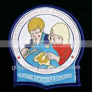 custom woven school logo badge patch for uniform garment