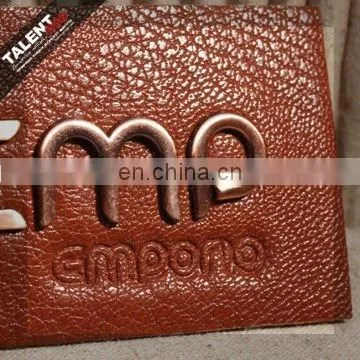 customized brass plating metal synthetic leather label patch for jeans