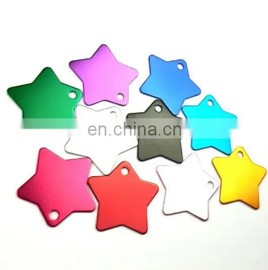 Star Shaped Blank Aluminum Pet Collar Tag