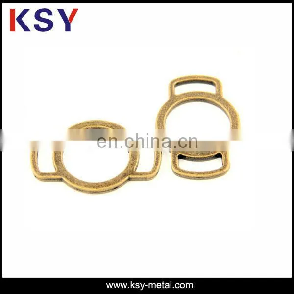 brushed antique brass mini shoe buckle with soft enamel