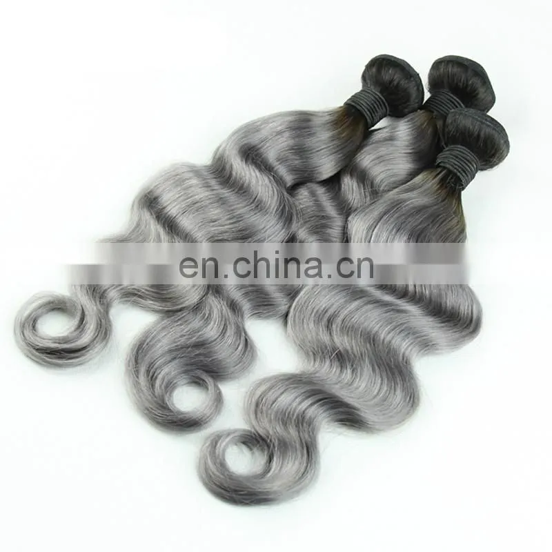Grade 7a virgin brazilian hair GREY weave brazilian hair