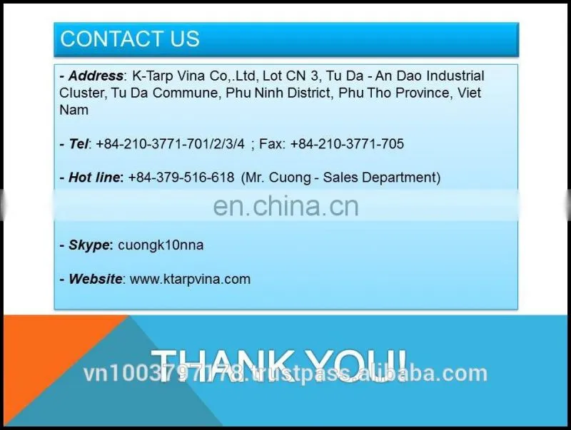 ORANGE/BLUE ROLL-UP TARPAULIN # KOREA STANDARD