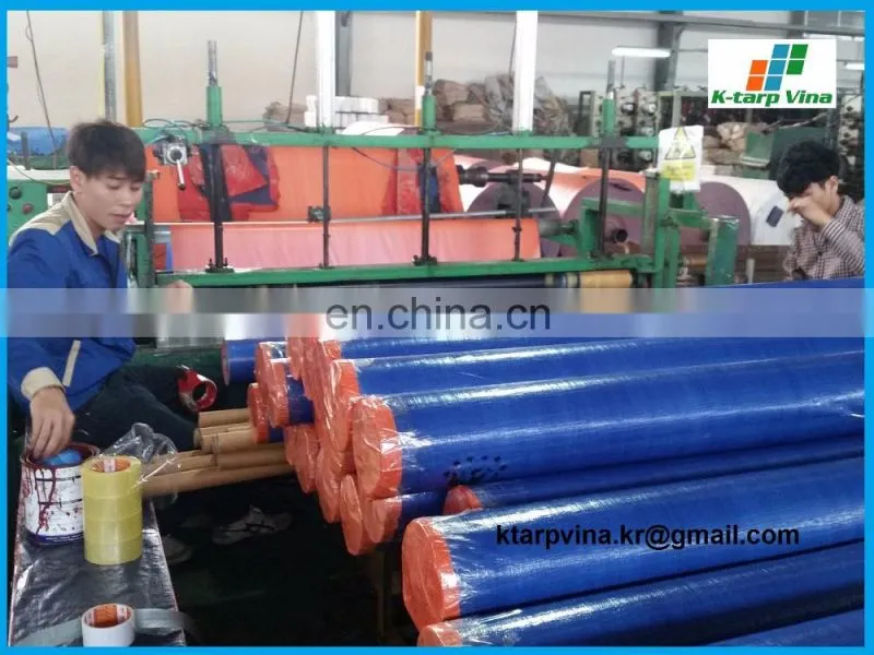 DARK BLUE/ORANGE PE TARPAULIN MADE IN VIETNAM