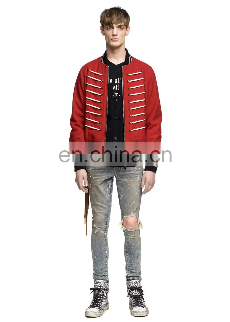 DiZNEW Indigo Dirty Damaged Paint Splash Denim Jeans For Men