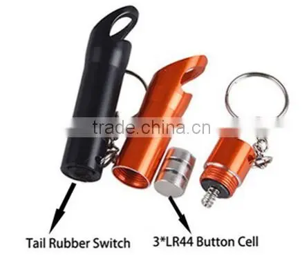 Aluminum waterproof gift mini keychain light bottle opener
