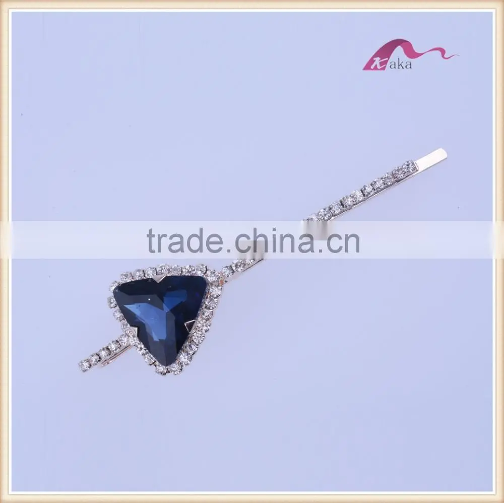 Fashion design crystal hair pins good quality alloy hair pins for female