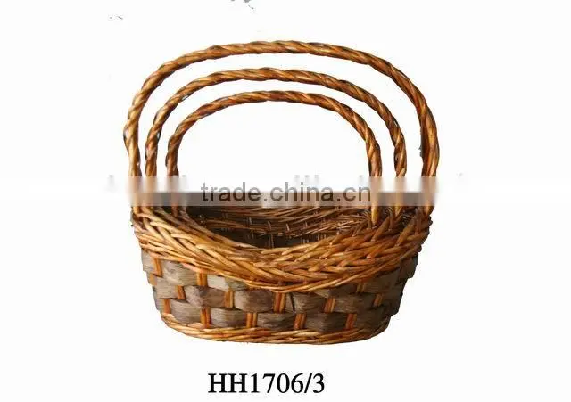handmade roundwicker baskets.oval baskets.woodenchip baskets.