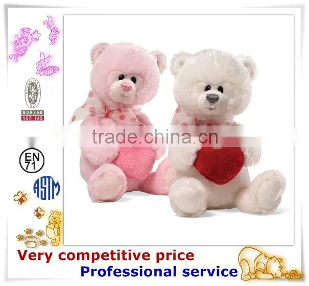 OEM Stuffed Toy,Custom Plush Toys, valentine plush dog with heart