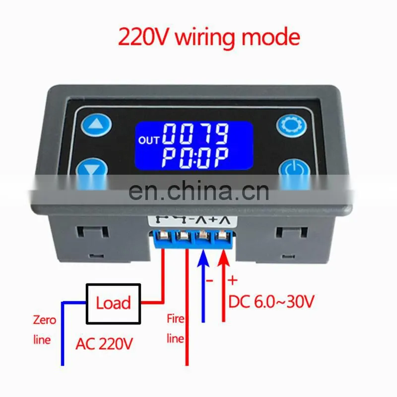 DC12V LED Digital Time Delay Relay Module Programmable Timer Relay Control Switch Timing Trigger Cycle with Case for Indoor