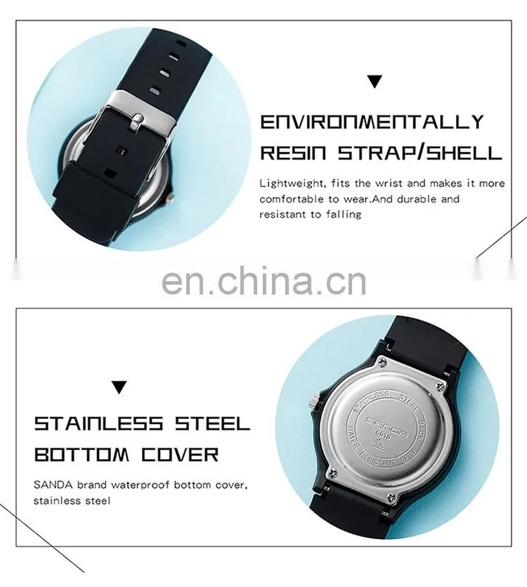 Sanda 6010 Stylish Ladies Mens Analog Watch Waterproof Relojs Minimal Unisex Quartz Watches