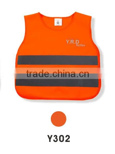 High Visibility Reflective Kids Safety Vest Orange Child Traffic Vests
