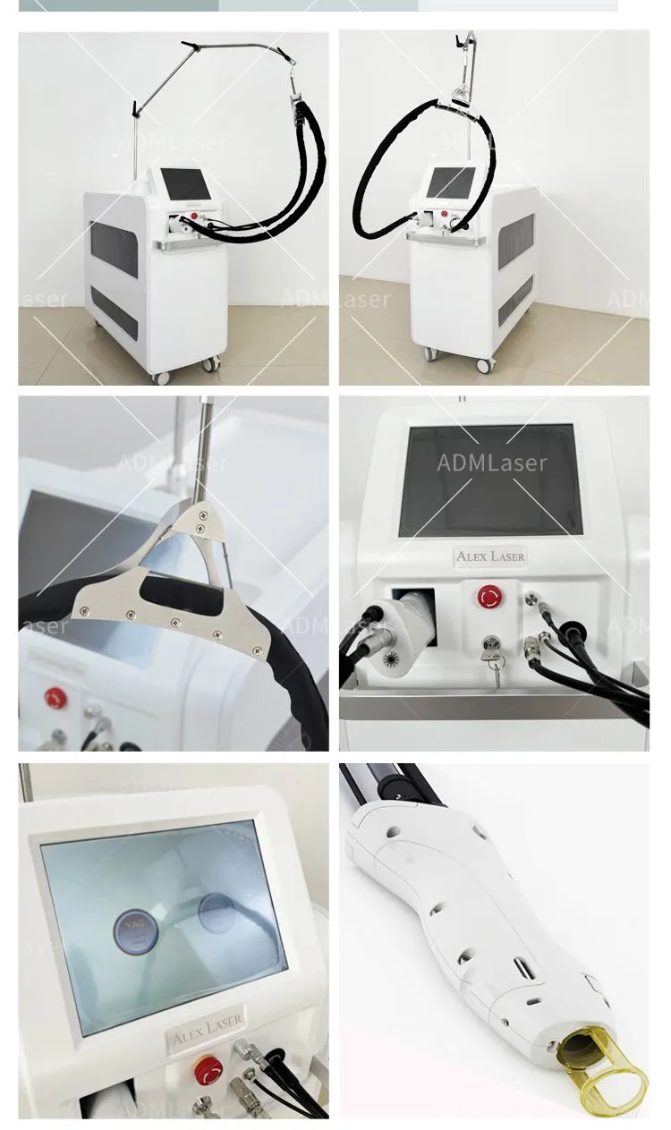 Alexandrite 755nm Laser Hair Removal Beauty Equipment Alexandrite 755nm 1064nm Dark Skin Pigmentation Removal