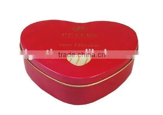 heart shaped metal tin can for wedding candy packing
