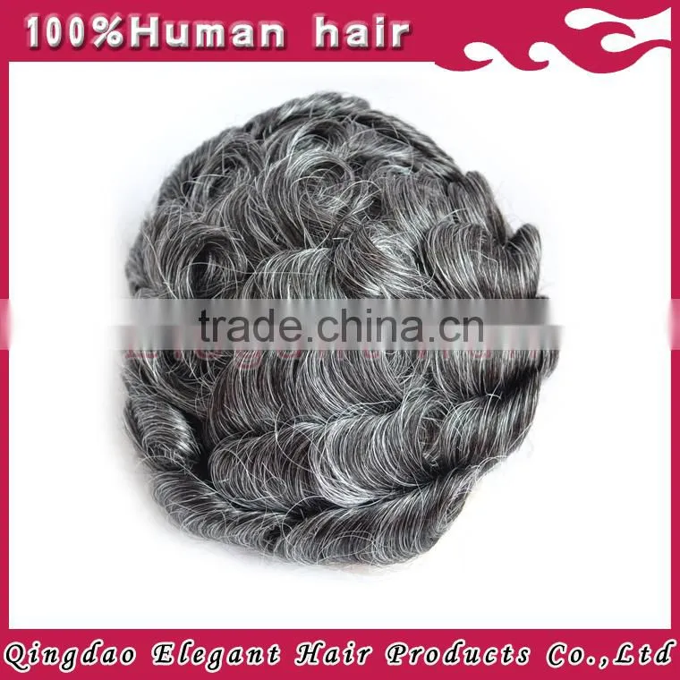 China alibaba best sale brazillian human hair body wave pu around full lace grey toupee