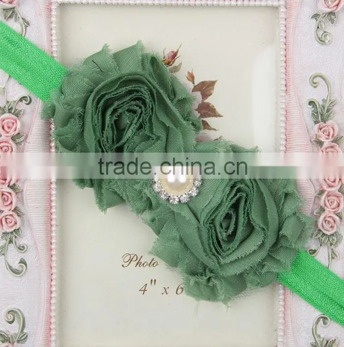 manufactory wholesale baby hair band flower rough selvedge children hair accessory with pear