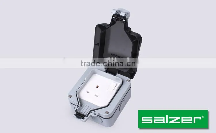 Salzer weatherproof socket outlets with button lamp IP66