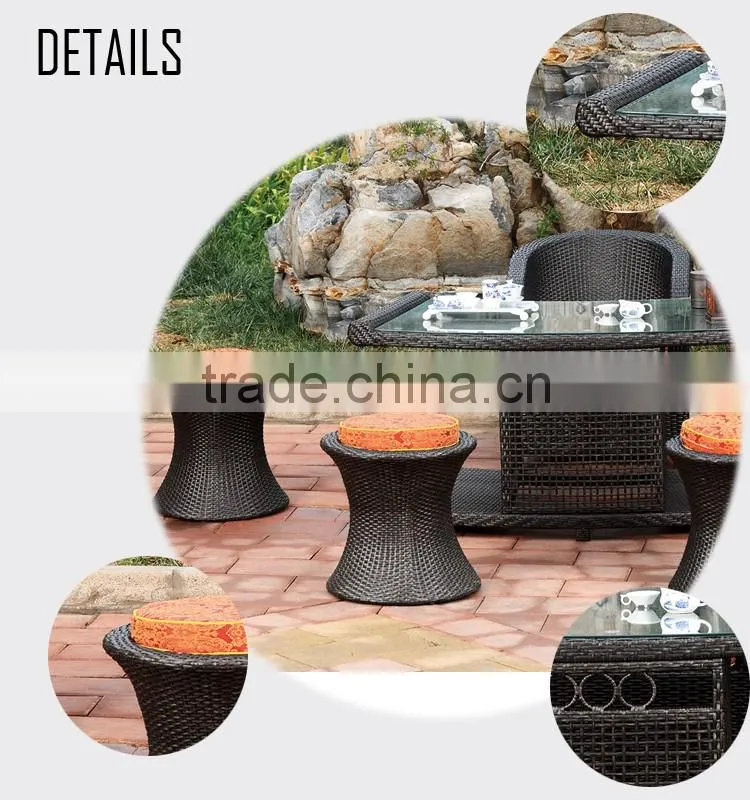 Garden Wicker Furnitures Round Shaped Outdoor Synthetic Plastic Rattan Furniture