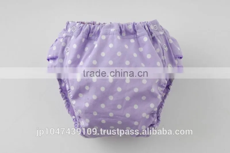 made in Japan cute polka dot and frilled cloth baby diaper cover nappies high quality
