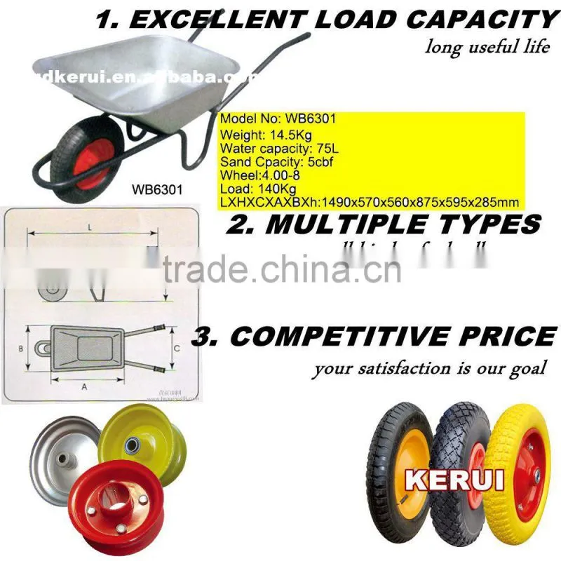 heavy work wheelbarrow, industrial construction wheel barrow