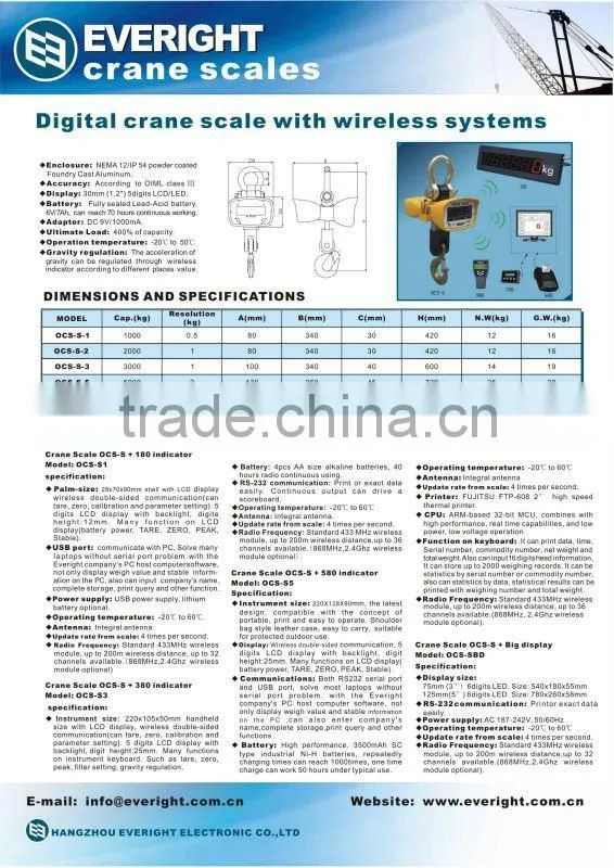 Digital crane scale OCS-S with wireless systems