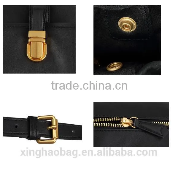 Guangzhou Leather Cheap High School Backpack 2014