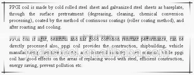 prepaint galvanised/color coated steel coil/color coated coils