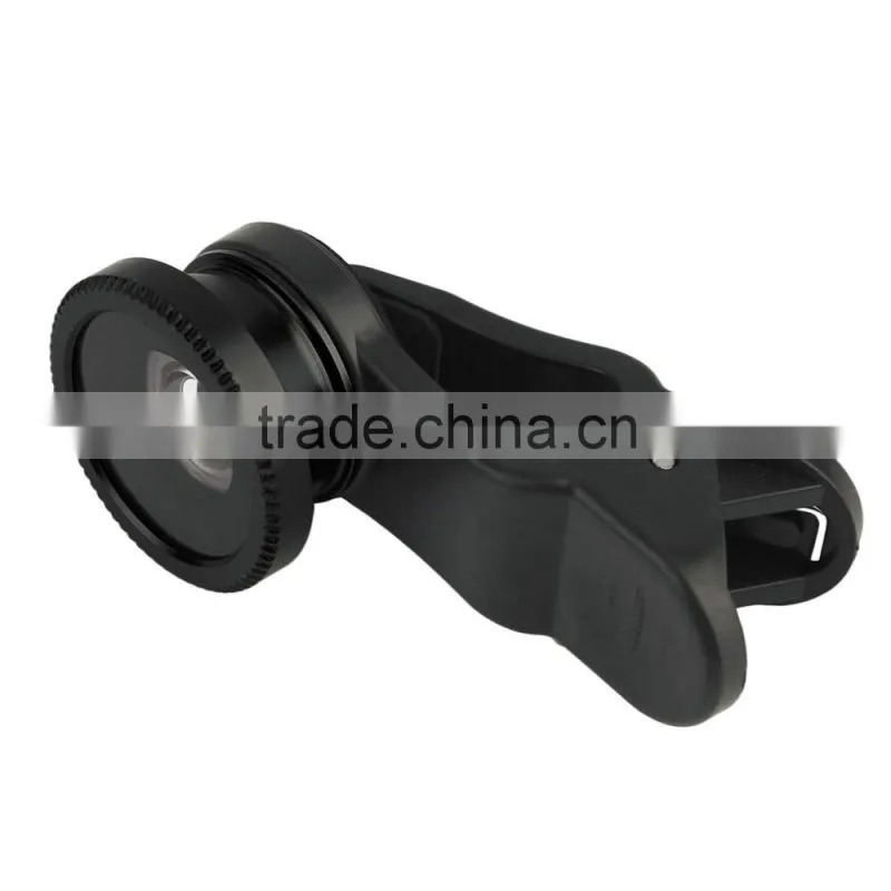 180 Degree Fisheye Macro 2 in 1 Lens Magnetic Mount for Mobile Phones black