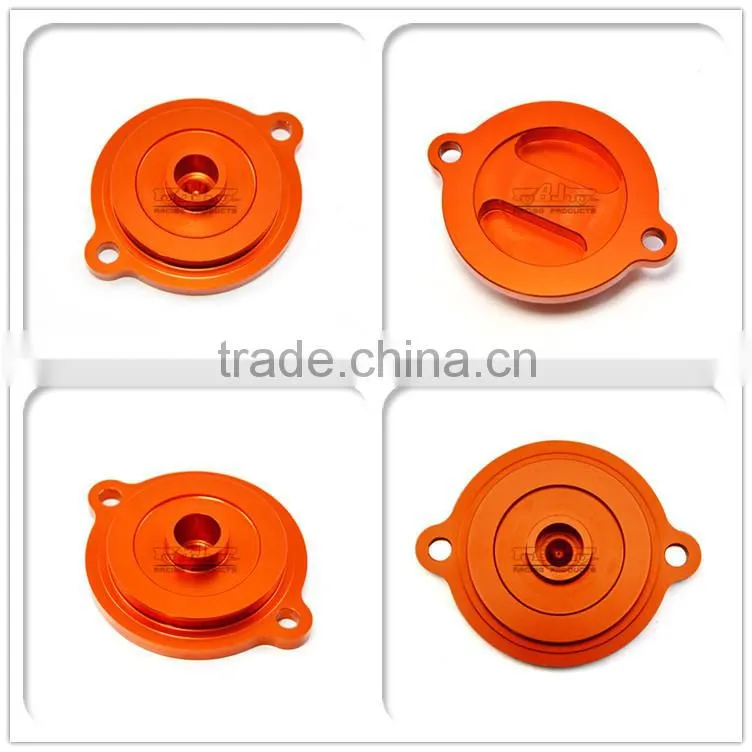 BJ-OC-012C-OR Motorcycle Spare Parts Aluminum CNC Engine Oil Filter Cover Cap for KTM DUKE 125/200/390