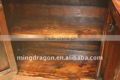 Antique Chinese Gansu Red Cabinet Two Door Two Drawer