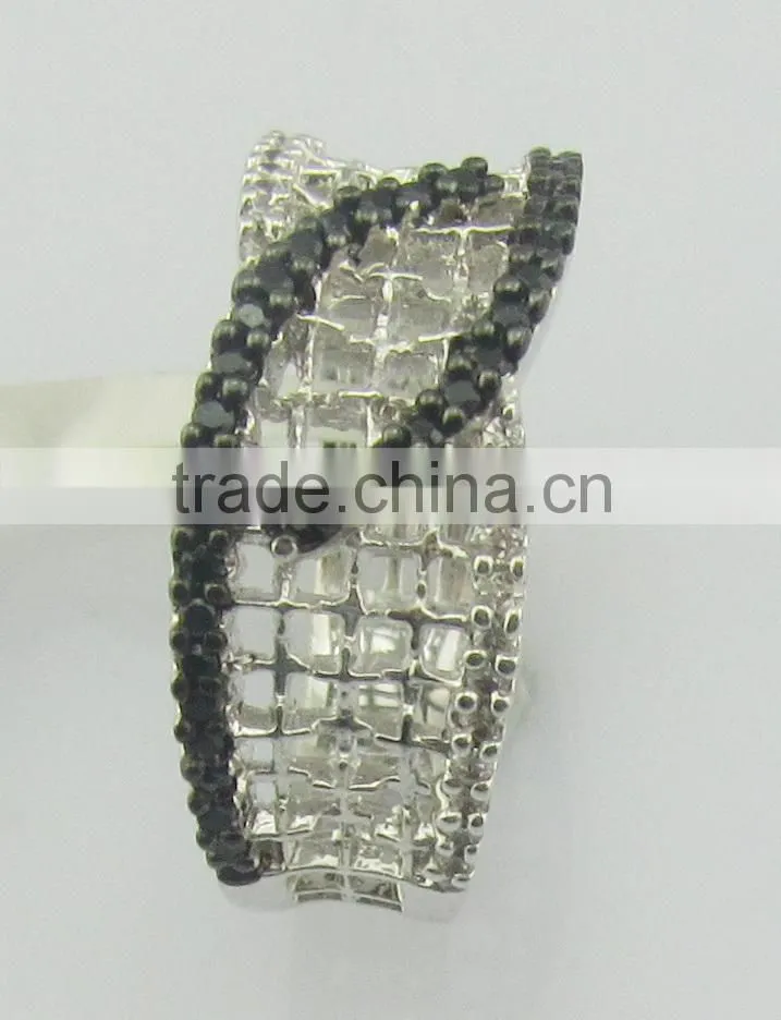 Wholesale two-tone plated silver ring fashion silver jewelry ring