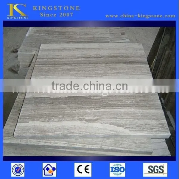 Cheap Chinese wood grain white marble in stock