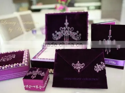Purple Velvet Wedding Invitation