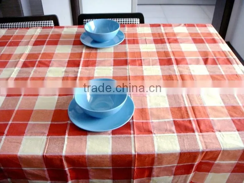 Yarn dayed table cloth