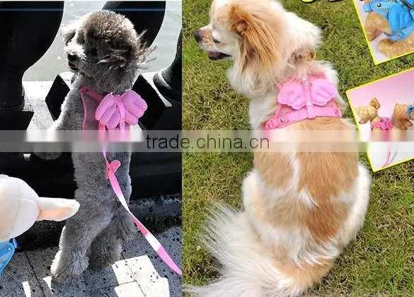 New Angel Wings Pet Dog Adjustable Safety Harness Mesh & Leash 2 Colors 7054