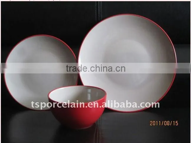 high quality 18 pcs color glazed stoneware dinner set