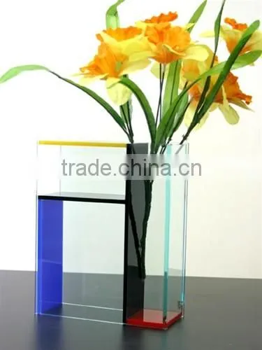 Modern design lovely shape home decoration clear acrylic flower vase