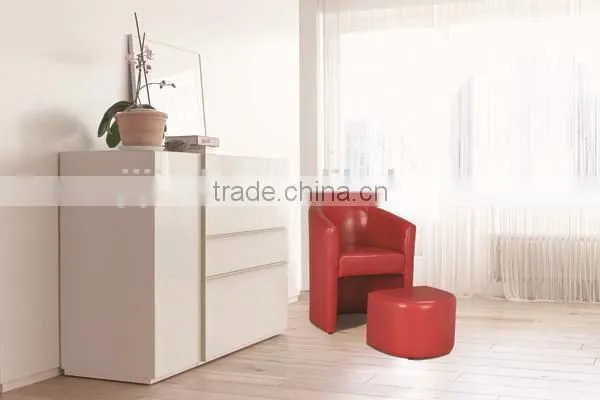 Faux leather U shape wooden ottoman for promotion