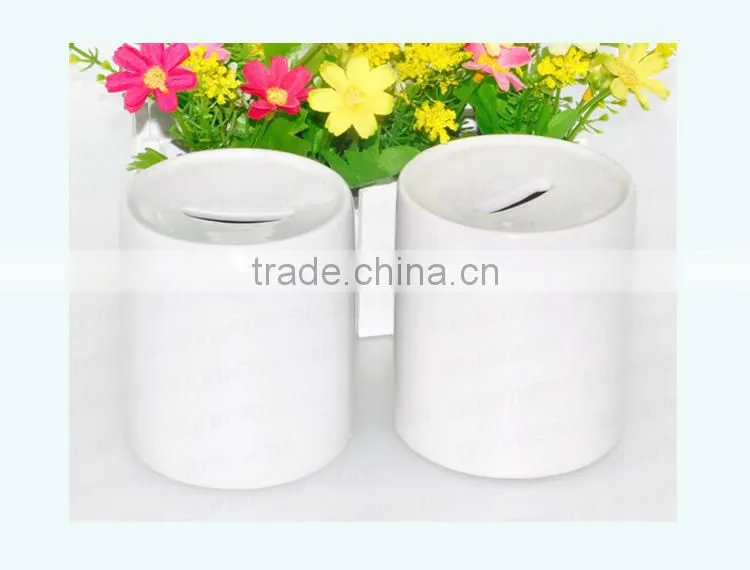 wholesale white ceramic piggy bank high qualtiy 11oz white money box