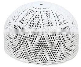 White muslim prayer knitted caps