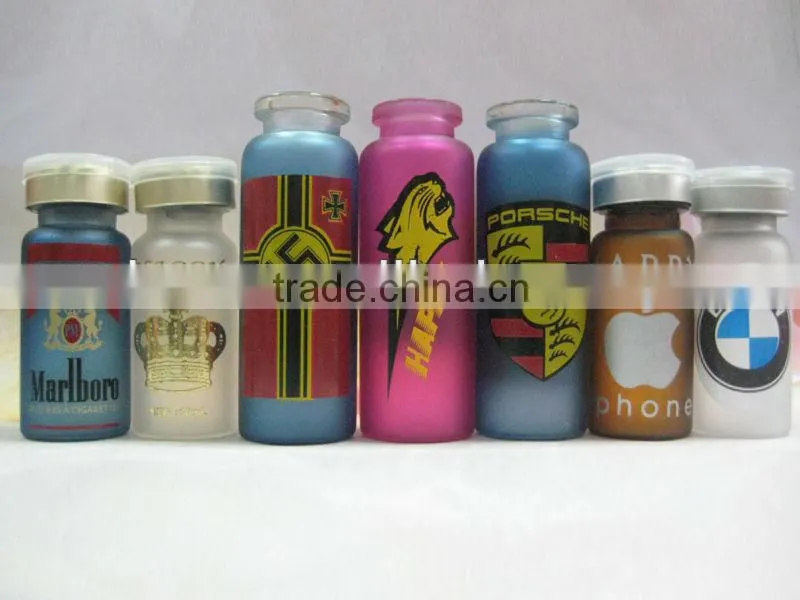 Different logo glass vial medical injection vial with aluminium-plastic cap