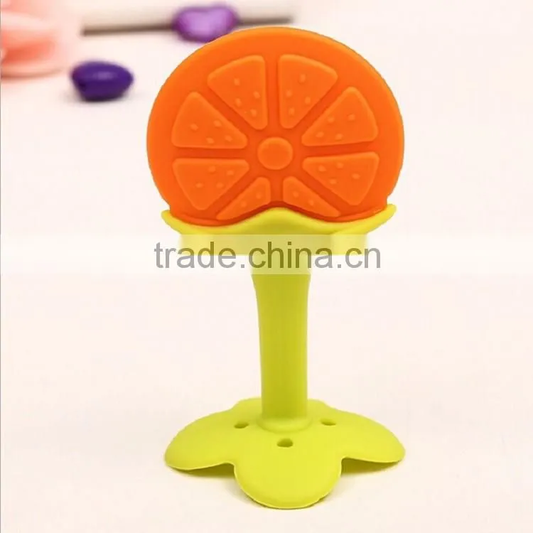 funny silicone baby teether toys/fruit teether