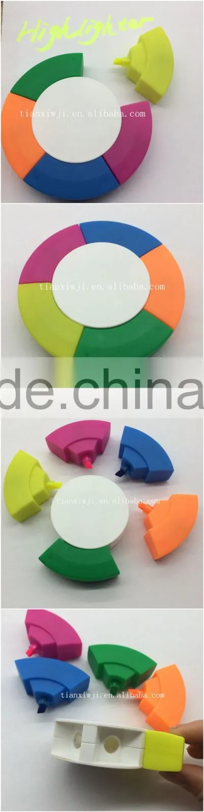 Cute novelty mini 5 color highlighter set