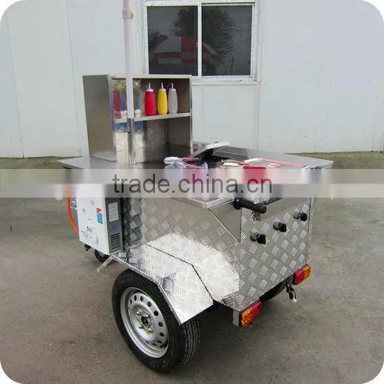 2013 Preferential Price 3 Wheels 1.1M Electric Mobile Small Hot Dog Trailer Cart XR-HD110 A
