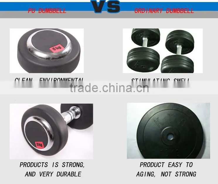 high quality gym exercises crossfit PU dumbbell with Chinese manufacturers